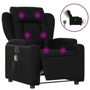 vidaXL Massagestoel verstelbaar elektrisch kunstleer zwart