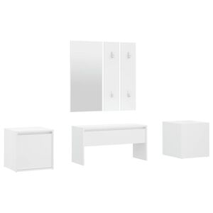 vidaXL Garderobe set bewerkt hout wit