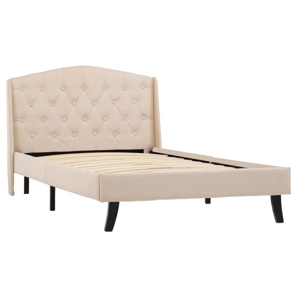 vidaXL Bedframe stof crème 100x200 cm