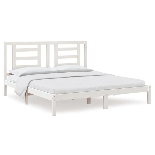 vidaXL Bedframe massief hout wit 180x200 cm