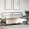 vidaXL Bedframe voor een daybed met hoofdeinde Zwart 75 x 190 cm Staal