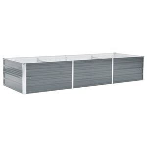 vidaXL Plantenbak verhoogd 240x80x45 cm gegalvaniseerd staal grijs