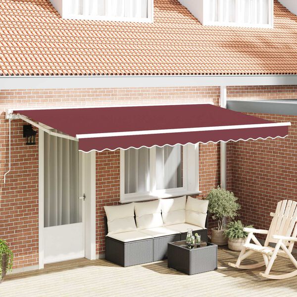 vidaXL Vervangingsdoek voor zonnescherm Bordeauxrood 380 x 195 cm