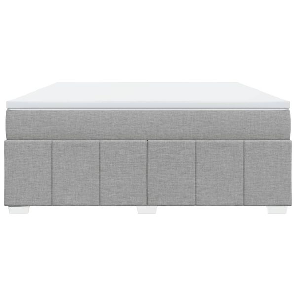 vidaXL Boxspring met matras stof lichtgrijs 180x200 cm