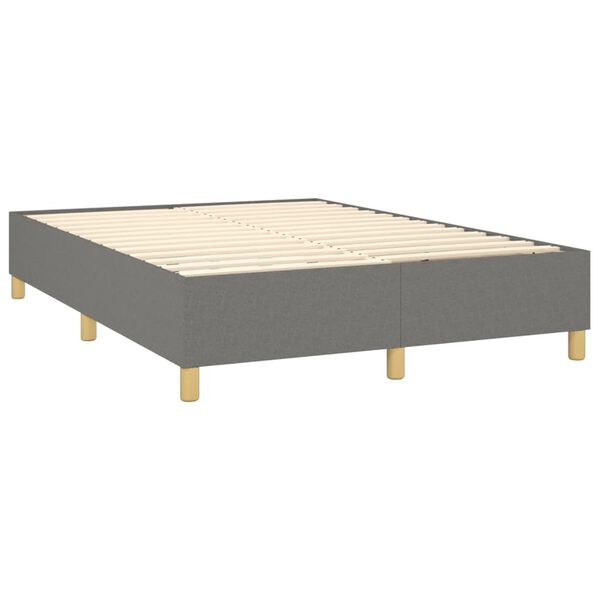vidaXL Boxspring met matras stof donkergrijs 140x200 cm
