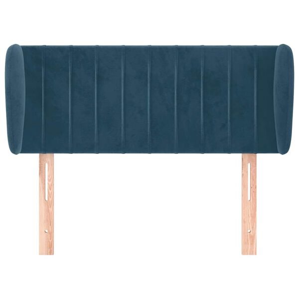 vidaXL Hoofdbord met randen 103x23x78/88 cm fluweel donkerblauw