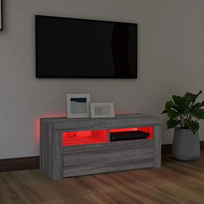 vidaXL Tv-meubel met LED-verlichting 90x35x40 cm grijs sonoma eiken