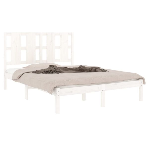 vidaXL Bedframe zonder matras massief grenenhout wit 140x190 cm