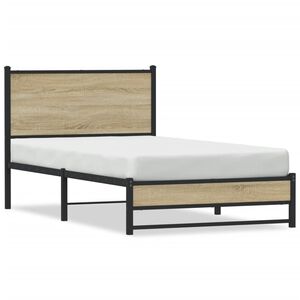 vidaXL Bedframe zonder matras metaal sonoma eikenkleurig 107x203 cm