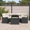 vidaXL Tuin Sofa Set met kussen 7 pcs Zwart Poly riet