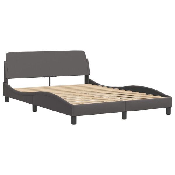 vidaXL Bed "Viana" met matras kunstleer grijs 120x200 cm