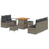 vidaXL Tuin Sofa Set met kussen met opslag met kussen 8 pcs Grijs