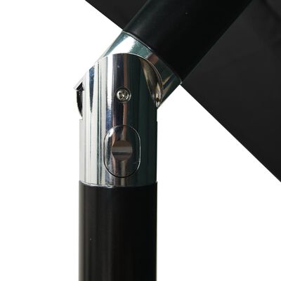 vidaXL Parasol 3-laags met aluminium paal 2,5x2,5 m zwart