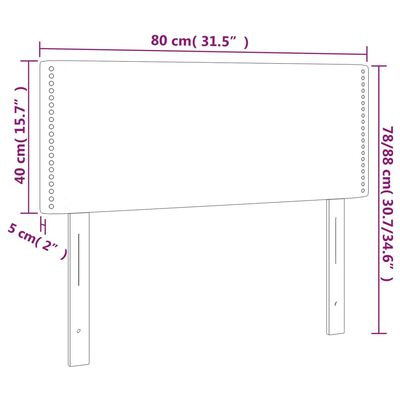 vidaXL Hoofdbord 80x5x78/88 cm kunstleer zwart