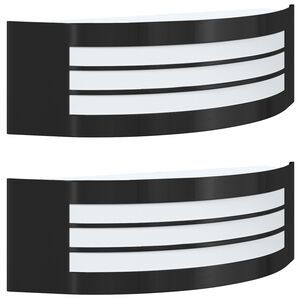 vidaXL Buitenwandlampen 2 pcs Zwart 32 x 10 x 10 cm Roestvrij staal