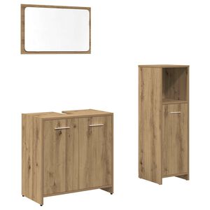 vidaXL 3-delige Badkamermeubelset bewerkt hout artisanaal eikenkleur