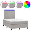 vidaXL Boxspring met matras en LED stof lichtgrijs 120x200 cm