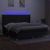 vidaXL Boxspring met matras en LED stof zwart 200x200 cm