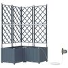 vidaXL Tuin Bloempot 3 pcs Licht Grijs 80 x 80 x 142 cm Kunststof