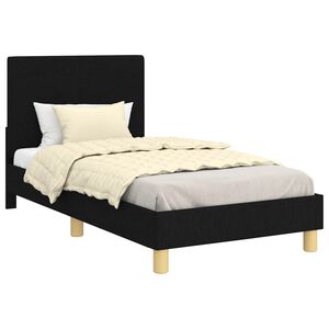 vidaXL Bedframe voor kinderen met hoofdbord Zwart 80 x 160 cm Stof