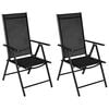 vidaXL 3-delige Bistroset aluminium en textileen zwart