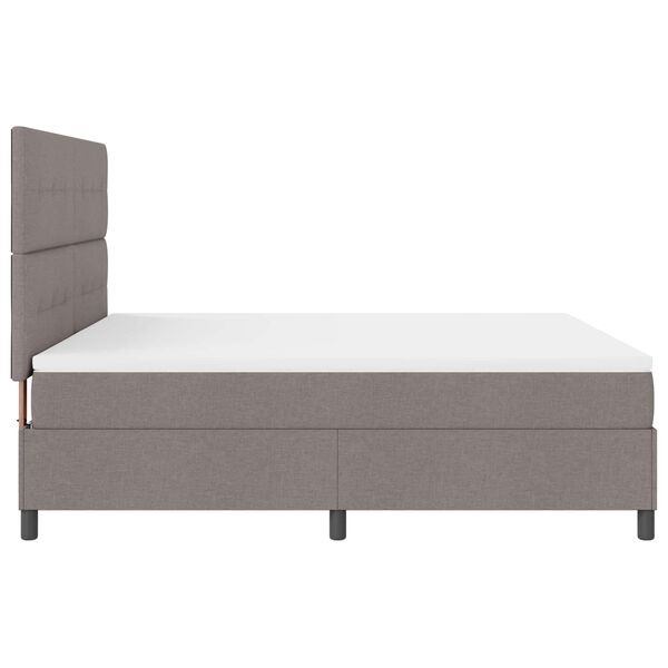 vidaXL Boxspring bed met matras met LED Taupe 180 x 200 cm Stof