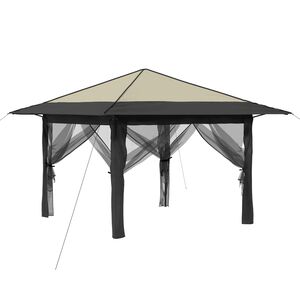 vidaXL Gazebo met 4 Zijwanden 3,3 x 3,3 m Cr&egrave;me en Antraciet