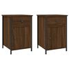 vidaXL Nachtkastjes 2 st 40x42x60 cm bewerkt hout bruin eikenkleur