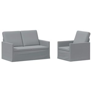 vidaXL Bankstel 2 pcs Lichtgrijs Stof