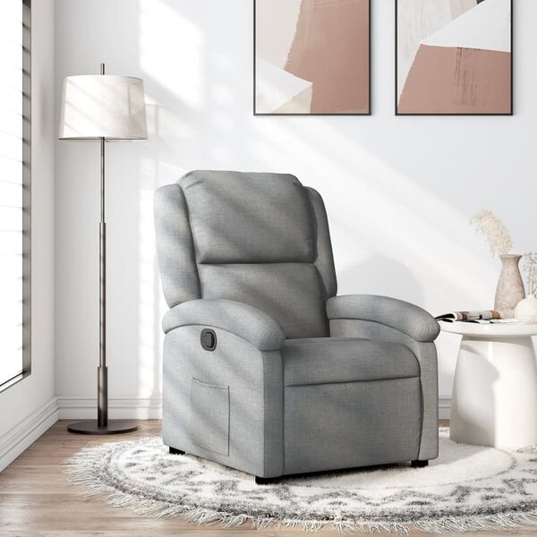 vidaXL Relaxfauteuil lichtgrijze stof