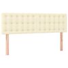 vidaXL Boxspring met matras kunstleer cr&egrave;mekleurig 140x190 cm