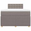 vidaXL Boxspring met matras stof taupe 120x200 cm