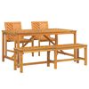 vidaXL Tuin eettafelset 4 st Bruin Massief Acaciahout