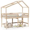 vidaXL Halfhoogslaper met ladder en bedhuis grenenhout 90x190 cm