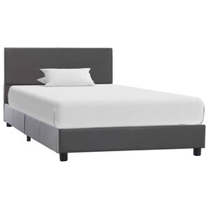 vidaXL Bedframe kunstleer grijs 90x200 cm