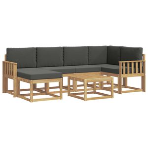 vidaXL Buiten bankenset met kussen 7 pcs Wit en antracietkleurig