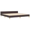 vidaXL Bedframe met hoofdeinde Donkerbruin 200 x 200 cm Stof