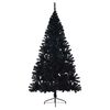 vidaXL Kunstmatig Voorverlicht Kerstboom met 300 LED Zwart 210 cm PVC