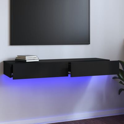 vidaXL Tv-meubel met LED-verlichting 120x35x15,5 cm zwart