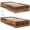 vidaXL Bedframe met hoofdeinde Oudhout 90 x 200 cm Bewerkt hout