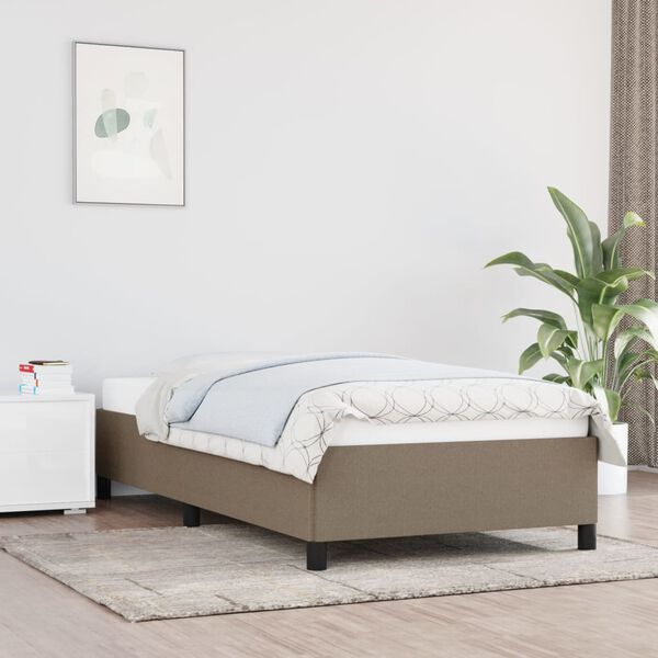 vidaXL Bedframe zonder matras 80x200 cm stof taupe