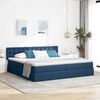 vidaXL Opbergbed met LED met matras met LED Blauw 200 x 200 cm Stof