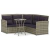 vidaXL 2-delige Loungeset met kussens L-vormig poly rattan grijs