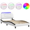 vidaXL Bedframe met LED zonder matras "Hvar" wit en zwart 100x200 cm