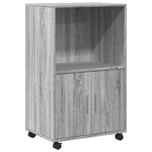vidaXL Rolkast 55x40x91 cm bewerkt hout grijs sonoma eikenkleurig