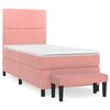 vidaXL Boxspring met matras fluweel roze 90x190 cm