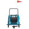 vidaXL Hondenfietstrailer oxford stof en ijzer blauw en grijs