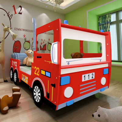 Kinderbed brandweerwagen 200 x 90 cm rood