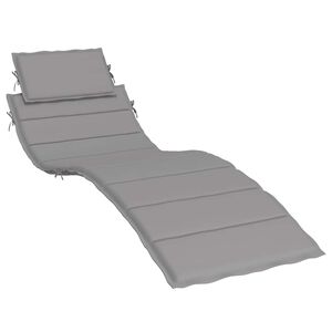 vidaXL Ligbedkussen 186x58x4 cm oxford stof grijs
