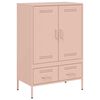 vidaXL Hoge kast 68x39x101,5 cm staal roze